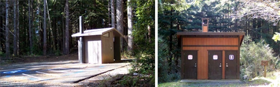 Clivus privy in parking area and another at the facility Clivus privy in parking area and up another at the facility