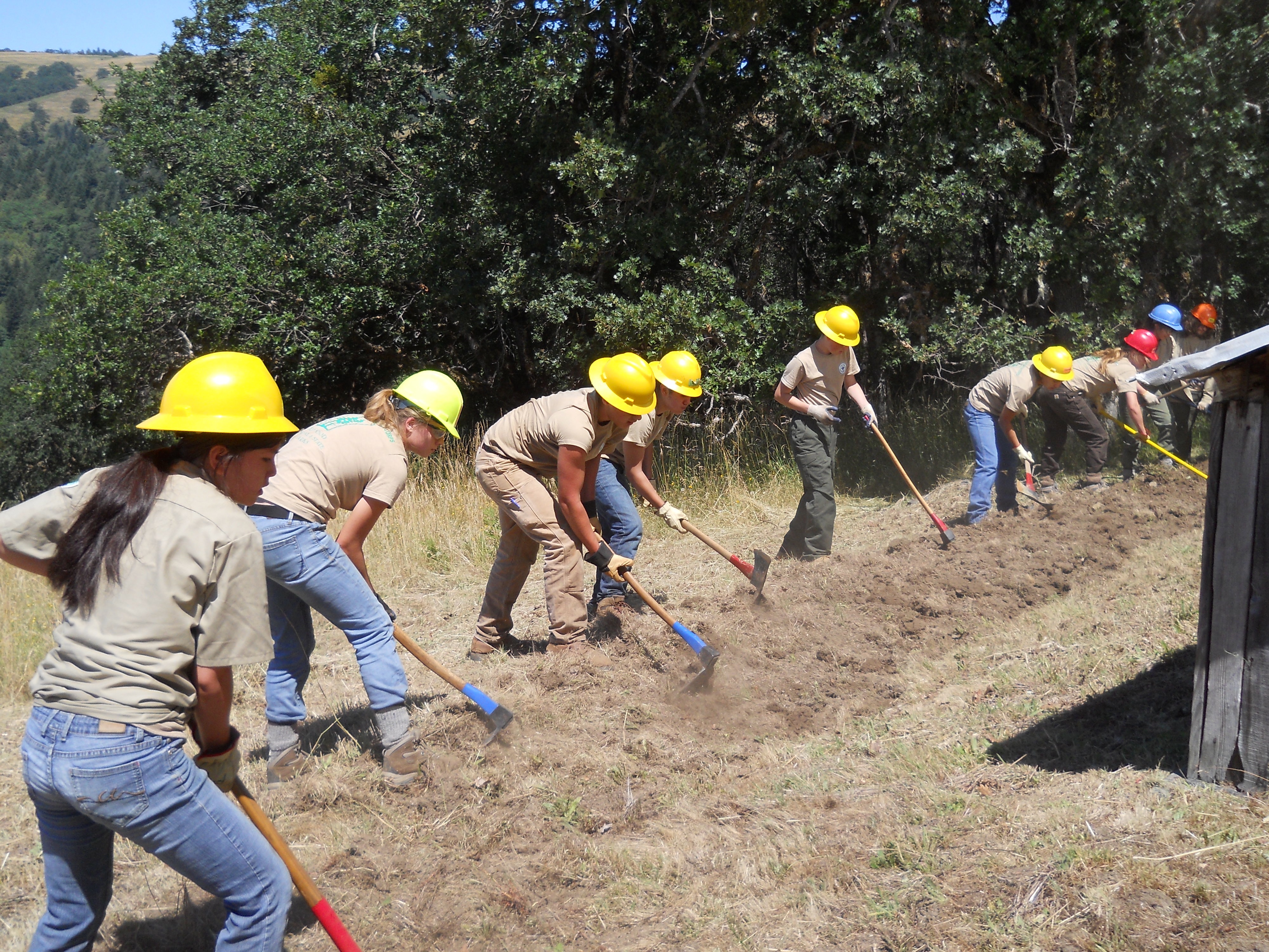 Youth working with handtools