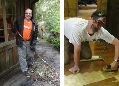 Home Depot lends a hand and new floow at Jedediah Smith Redwoods State Park Visitor Center.