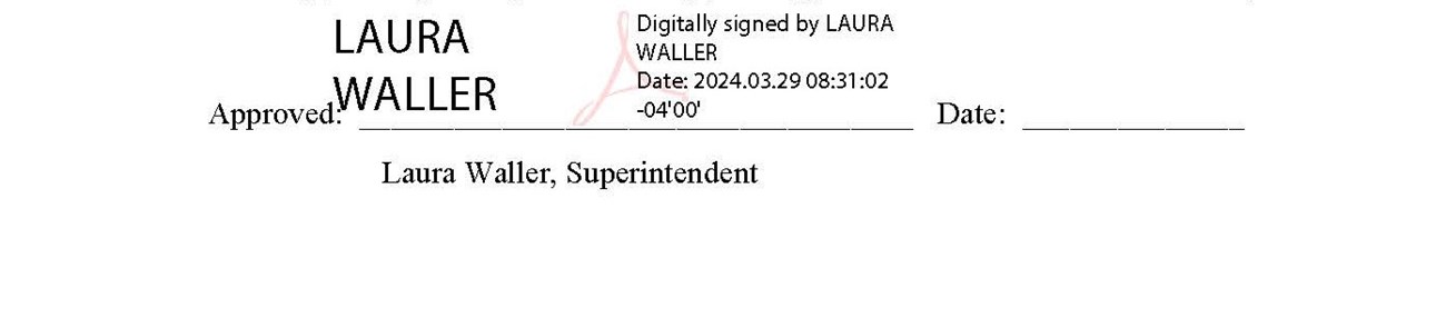 Image of the digital signature of Superintendent Laura Waller on the Superintendents Compendium.