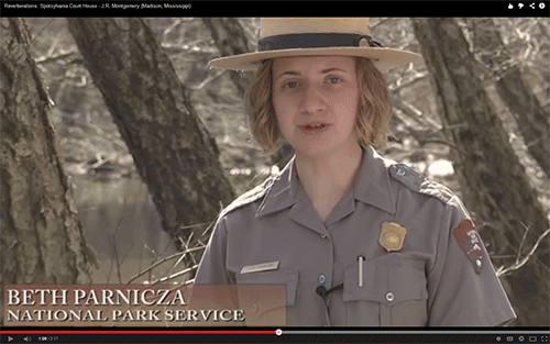 ranger in a wooded landscape