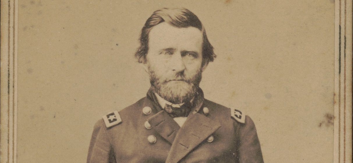 a black and white photograph of Civil War general Ulysses Grant.