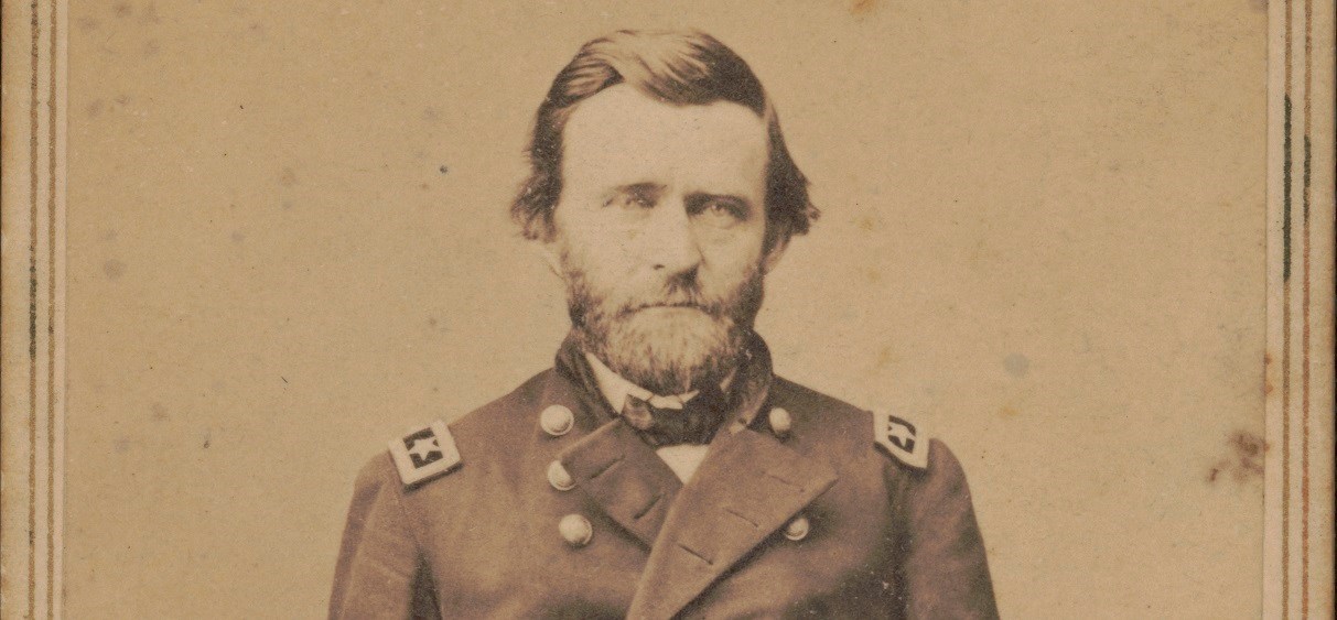 a black and white photograph of Civil War general Ulysses Grant.