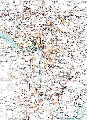 Map of fortifications around Richmond, Virginia