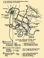Line drawing map of General Butler's plan to take the defenses of New Market Heights.