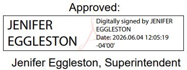 Digital Signature of Park Superintendent for Compendium