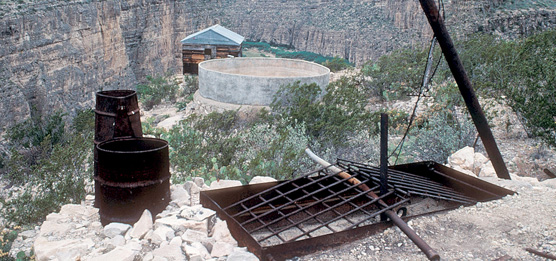 Remains of a Candelilla wax operation in the lower canyons