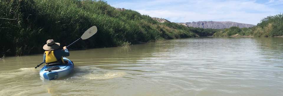 Paddling towards Hot Springs Canyon