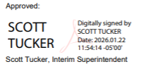"RIRA Superintendent Signature Scott Tucker dated Jan. 22, 2026"