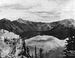 First photograph taken of Crater Lake by Peter Britt.