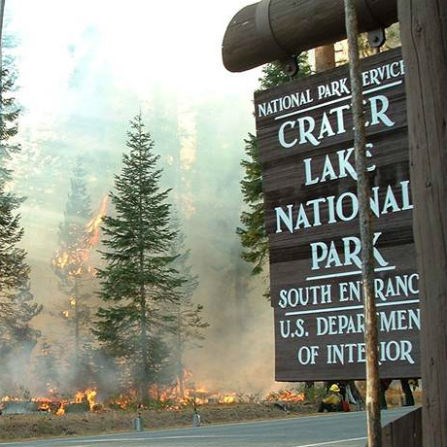 Prescribed fire at Crater Lake National Park