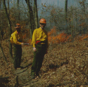 Dr. Ralph Grundel at a prescribed burn