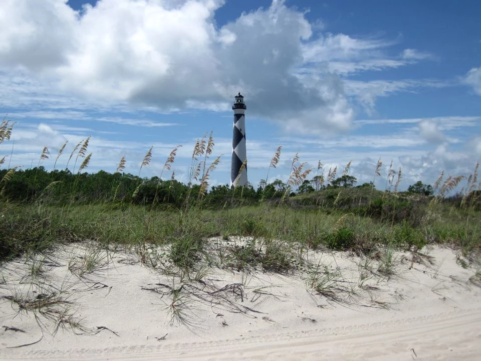 A view of the Cape Lookout Lighthouse at Cape Lookout National Seashore