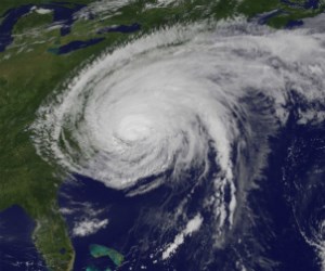lt= Satellite view of Hurricane Irene hitting the Southeastern United States