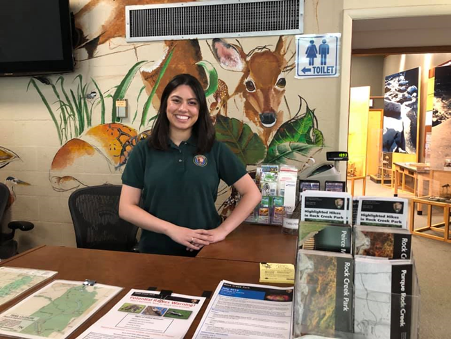 Volunteer at desk