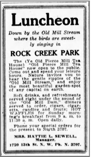 Newspaper Clipping advertising lunch at Pierce Mill Tea House run by Hattie Sewell