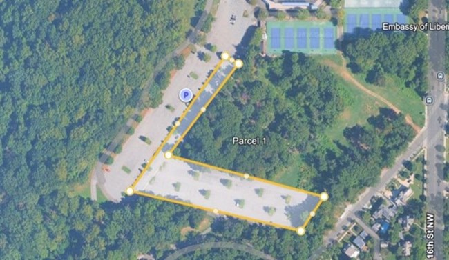 Map of Carter Barron Snow Closure