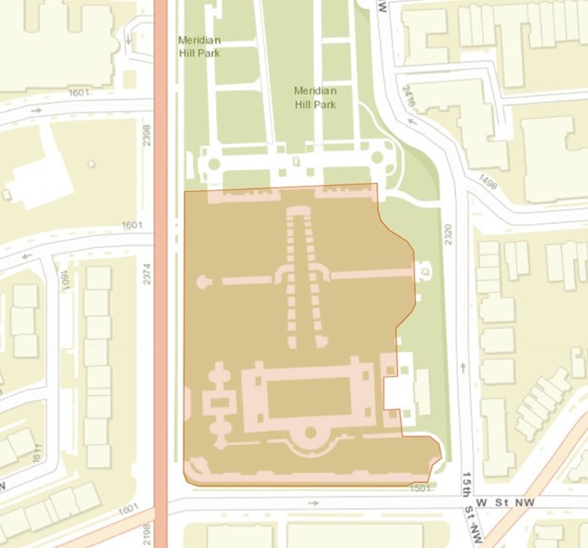 Meridian Hill Park Fountain Rehabilitation Closure Map 2025-12-23