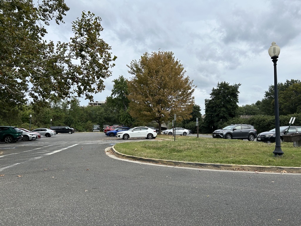 Parking lot at Thompson Boat Center a parking lot with cars
