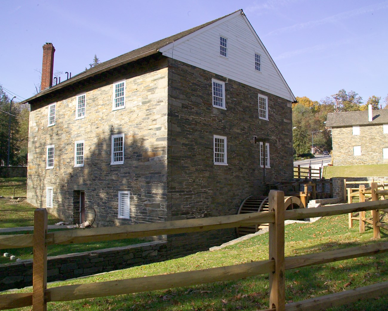 Peirce Mill with barn in background