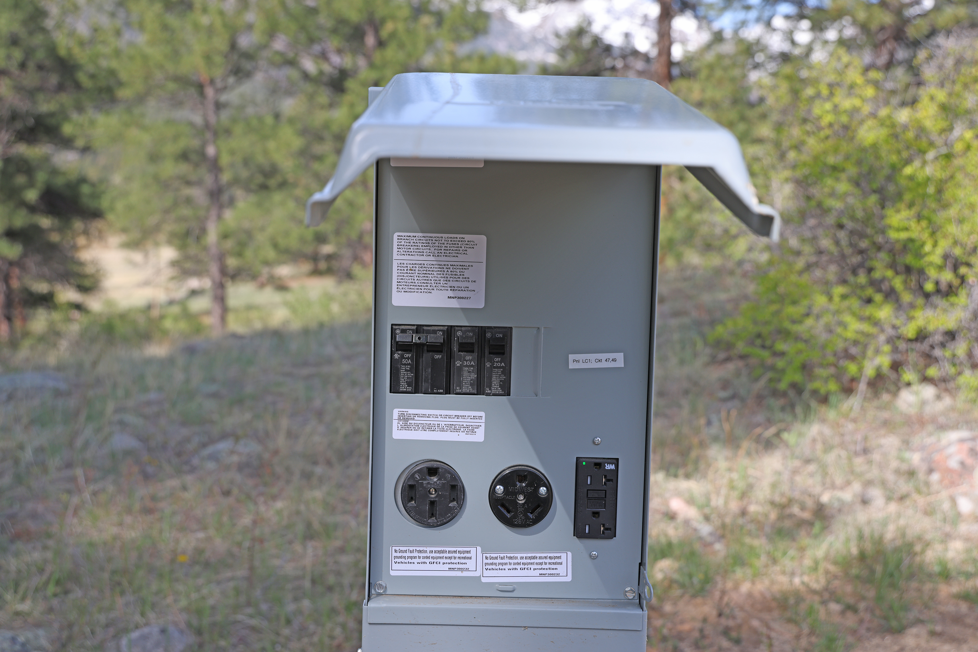 Example Electric Hookup Pedestal