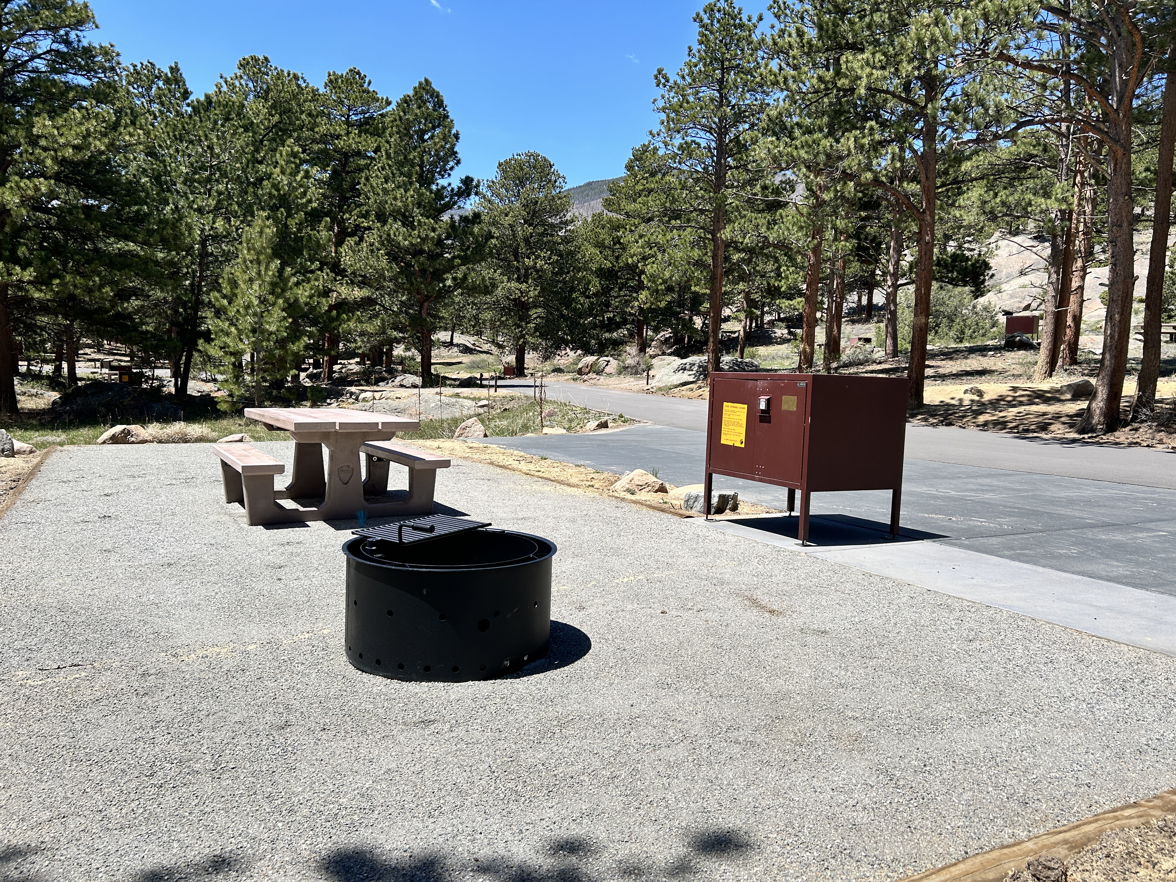 Example of a campsite in Moraine Park Campground that has been improved for accessibility
