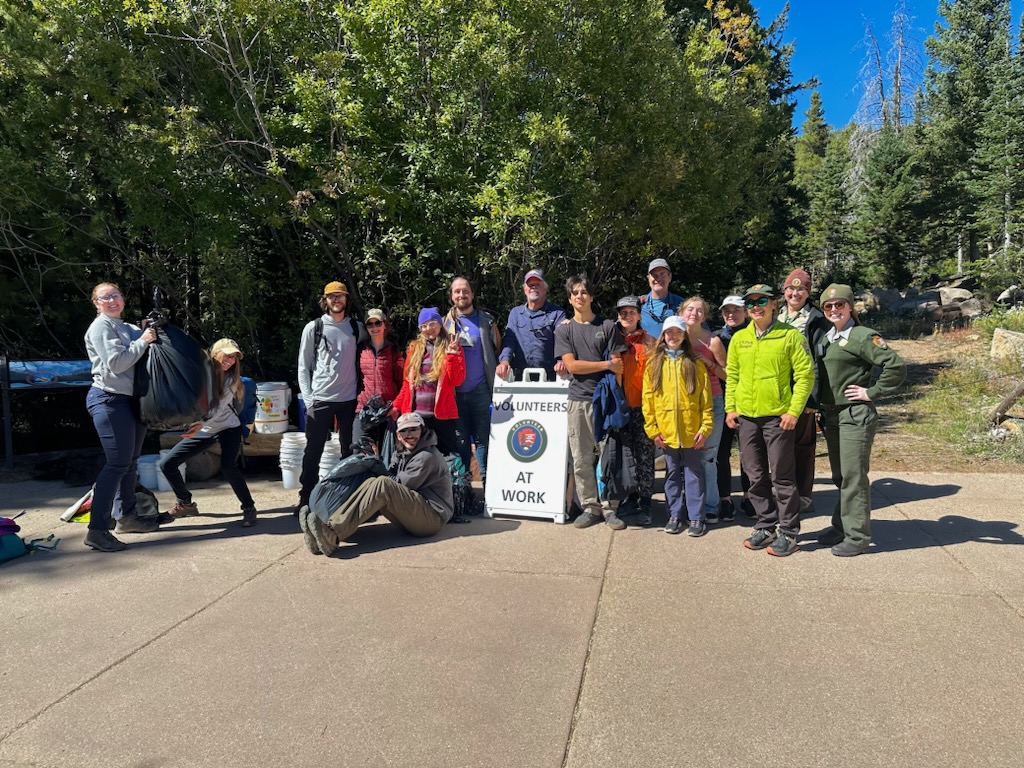 Group photo from a recent volunteer clean-up event