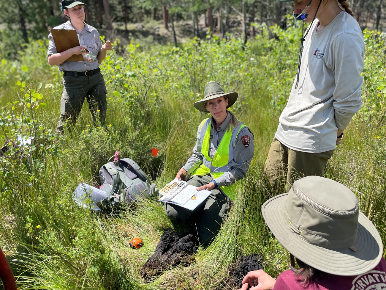 Planning_Wetlands-June2022 NPS employees are studying wetlands areas of RMNP