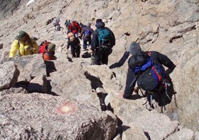 Visitors on the Longs Peak trail