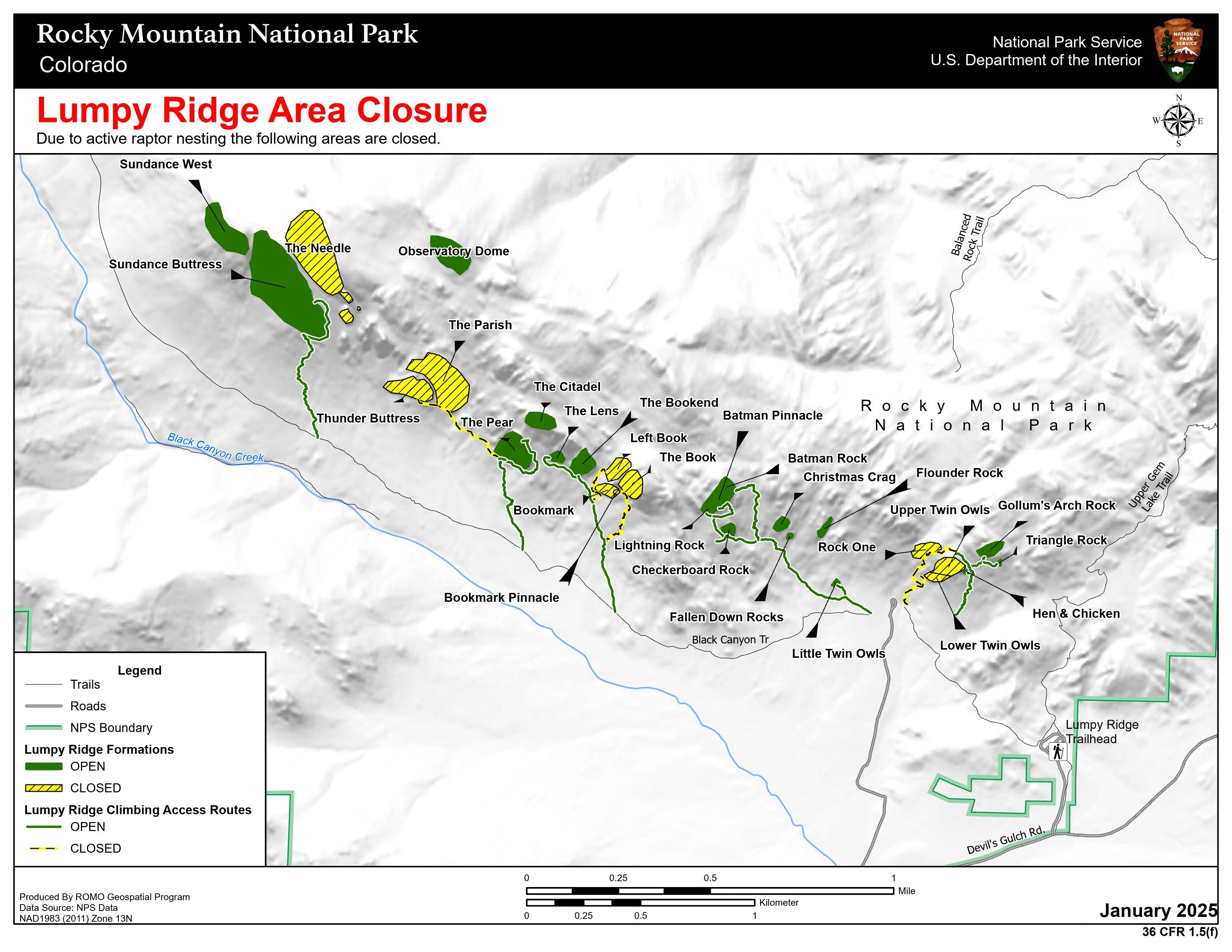 Lumpy Ridge Closure Map