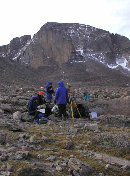 a photo of glacier researchers on the Boulderfield