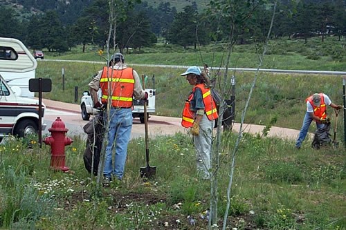 a photo of restoration near park headquarters