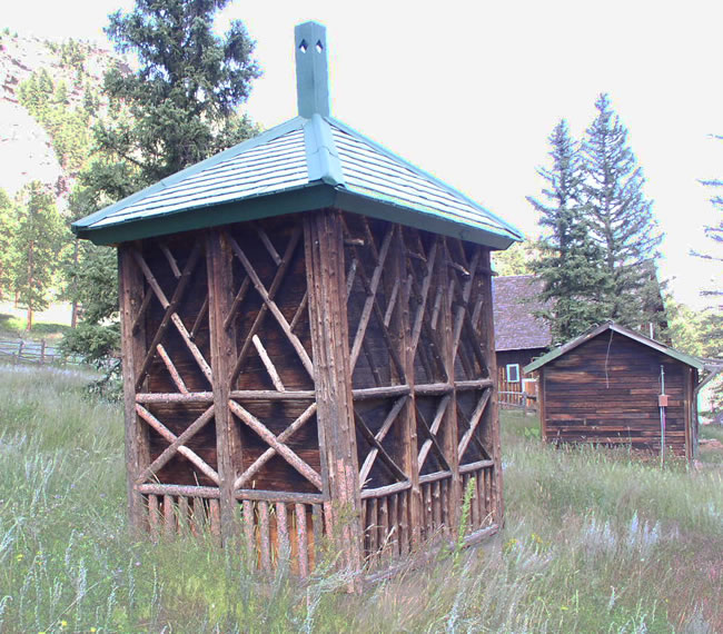 a photo of the chimney on the McGraw privy