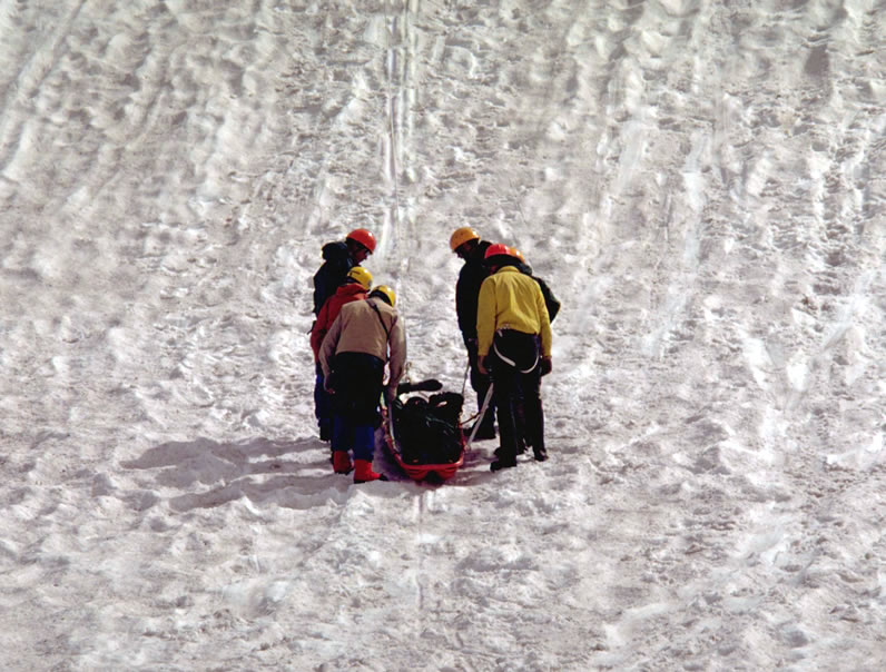 a photo of a snow rescue