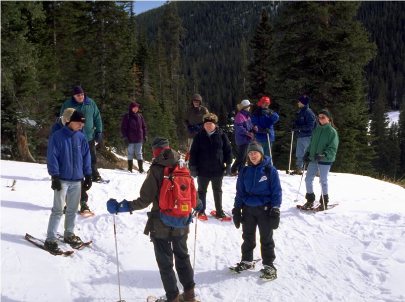 a photo of a snowshoe tour