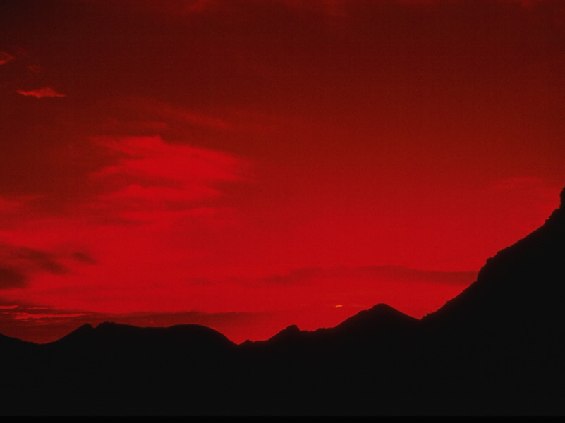 a photo of sunset at the Crater