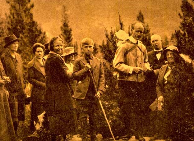 a photo of Enos Mills and supporters