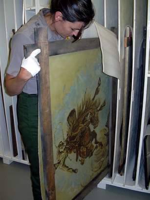 a photo of the historical art storage