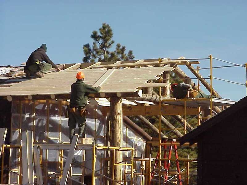 a photo of roof reconstruction