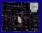 Map of felt area and likely epicenter for 1882 earthquake