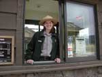 a photo of a ranger at an entrance station