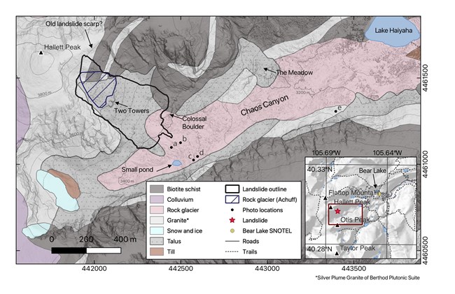Aerial view illustration showing the topography of Chaos Canyon