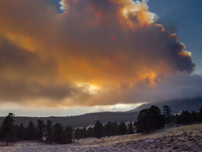 smokey sunset over Upper Beaver Meadows