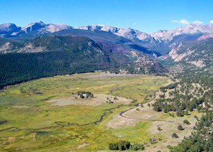 An aerial view of Moraine Park.