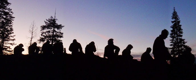 Alpine Hotshots in evening silhouette Alpine Hotshots in evening silhouette