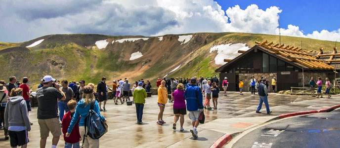 Visitors at Alpine Visitor Center