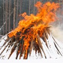 Winter pile burning