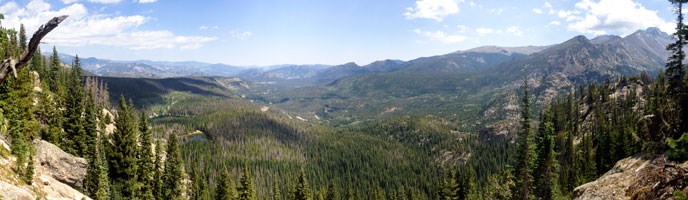 View of forests and mountains View of forests and mountains