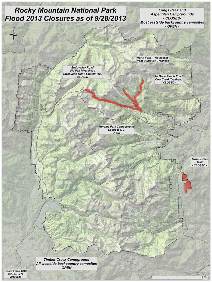 Map of closures as of September 28, 2013.