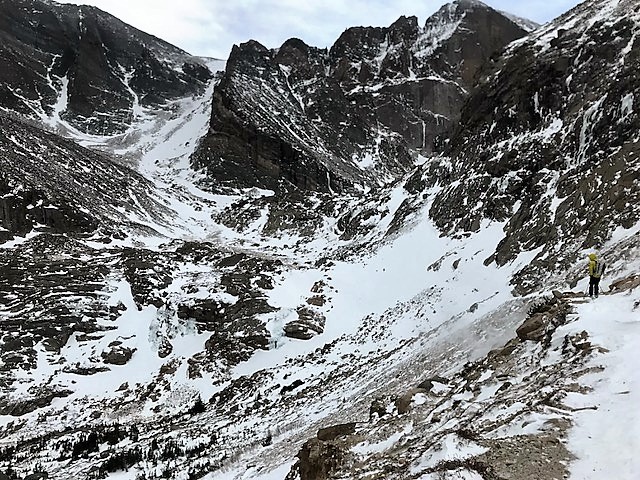 Chasm Lake Trail November 27, 2018 Courtesy Rocky Mountain National Park Search Efforts For Micah Tice Chasm Lake Trail
